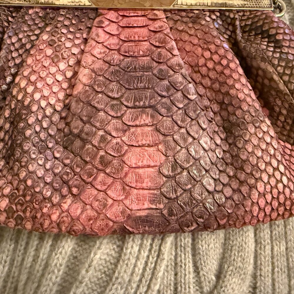 Vintage Prada Python With Lizard Handle And Trim … - image 7